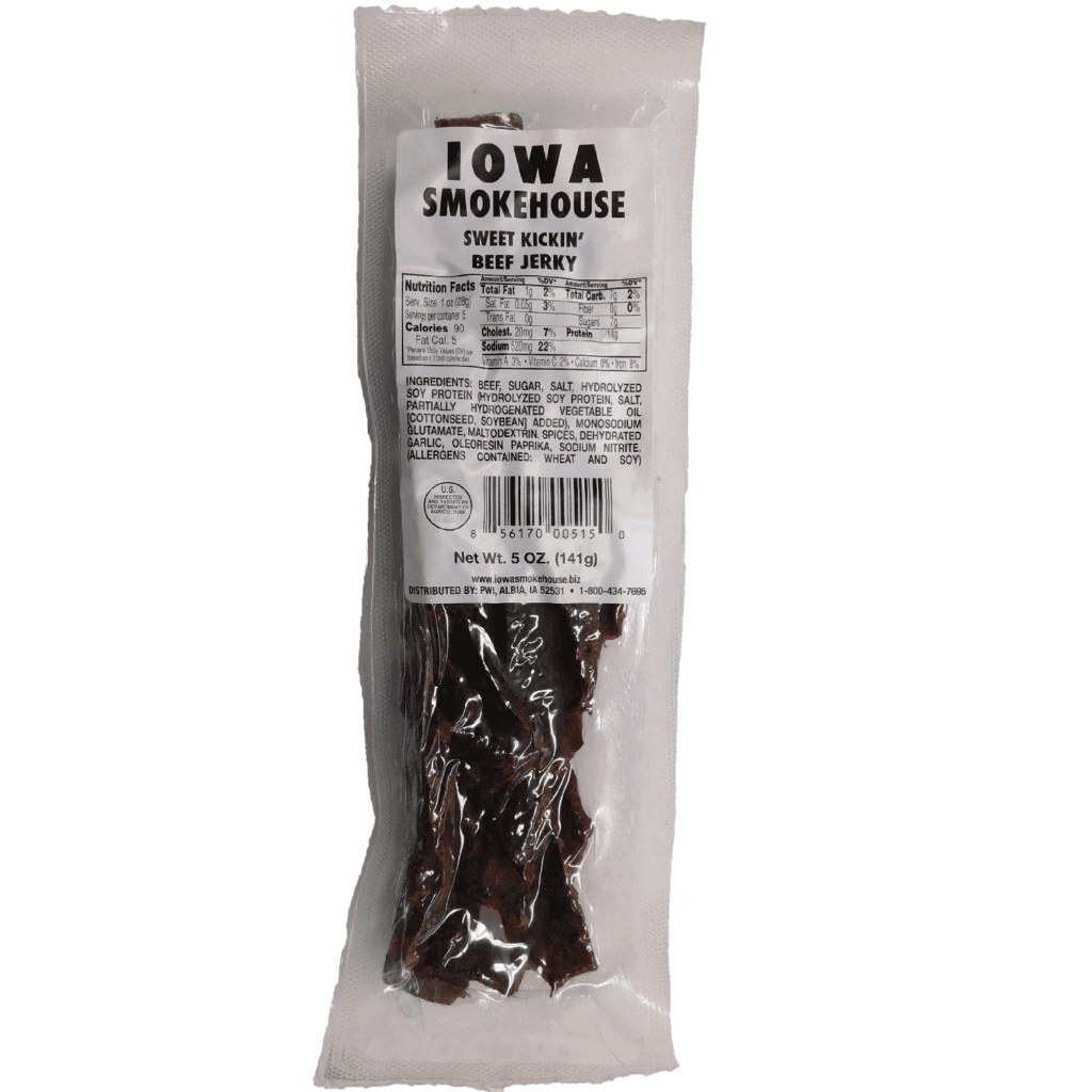 5 Oz Beef Jerky Sweet Kickin IOWA SMOKEHOUSE